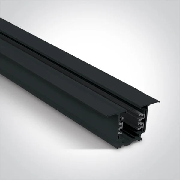 One Light 40003R/B BLACK 3 CIRCUIT RECESSED TRACK 3m