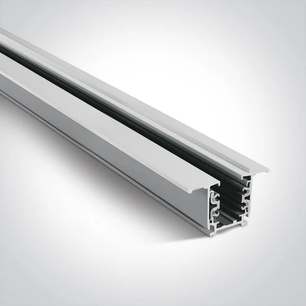 One Light 40003R/W WHITE 3 CIRCUIT RECESSED TRACK 3m