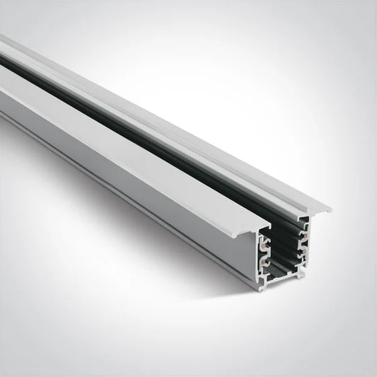 One Light 40003R/W WHITE 3 CIRCUIT RECESSED TRACK 3m