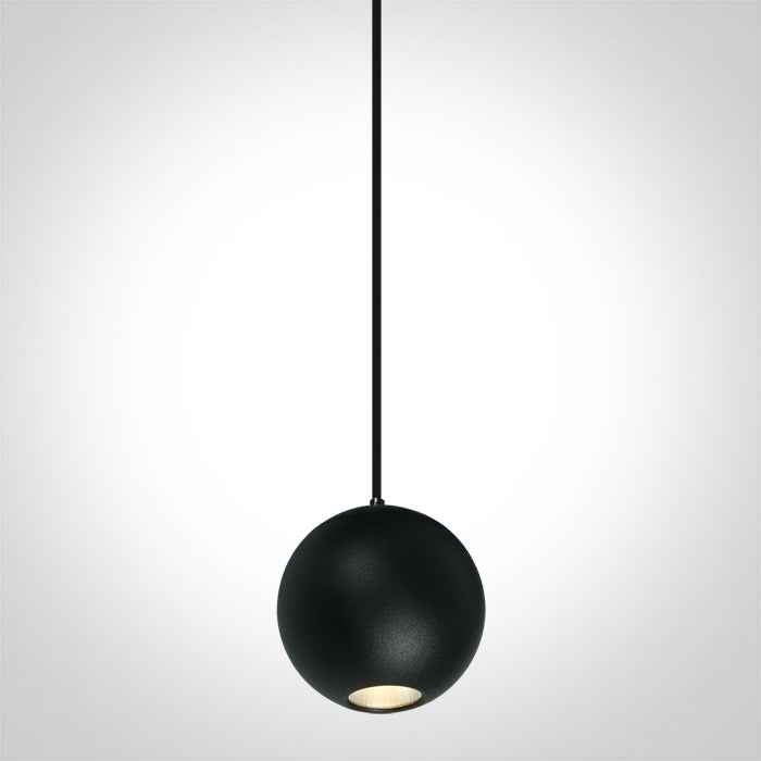 One Light 42134B/B/W 7W Sphere Pendant Light for 48V Magnetic Track Lighting System