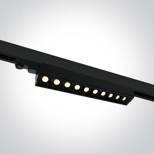 One Light 65024T/B/W BLACK COB LED 10x5W WW LINEAR TRACK LIGHT ADJUSTABLE 230V
