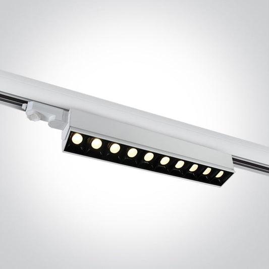 One Light 65024T/W/W WHITE COB LED 10x5W WW LINEAR TRACK LIGHT ADJUSTABLE 230V