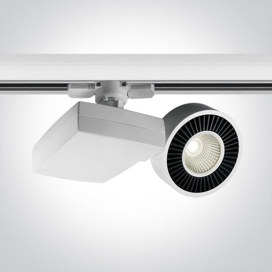One Light 65620TA/W/W WHITE COB LED 15w WW TRACK SPOT 45deg 230v