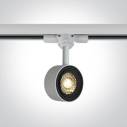 One Light 65644T/W/W WHITE COB LED 8w WW TRACK SPOT 36deg 230V DIMMABLE