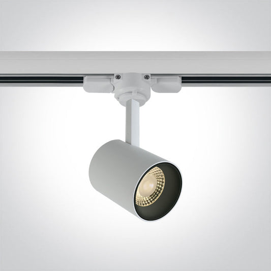 One Light 65646T/W/W WHITE COB LED 8w WW TRACK SPOT 36deg 230V DIMMABLE