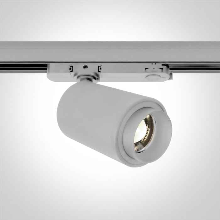 One Light 65650CT/W/C WHITE COB 30W CW TRACK SPOT 20-60deg ADJUSTABLE BEAM 230V
