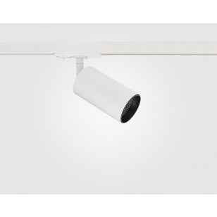 Single Circuit Track Light Matt White, Shooter GU10 - Honeycombed Louvre