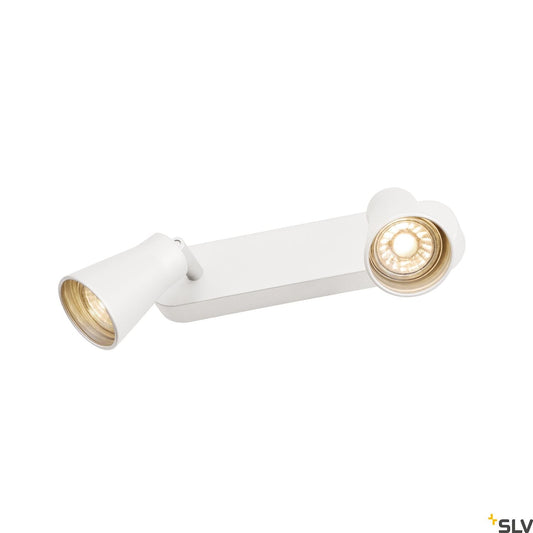 SLV AVO CW Double, Indoor surface-mounted wall and ceiling light, QPAR51, white, max. 50W 1000890