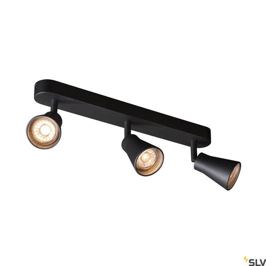 SLV AVO CW Triple, Indoor surface-mounted wall and ceiling light, QPAR51, black, max. 50W 1000892