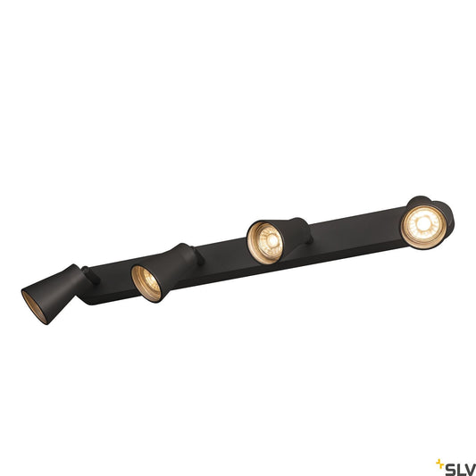 SLV AVO CW Quad, Indoor surface-mounted wall and ceiling light, QPAR51, black, max. 50W 1000895