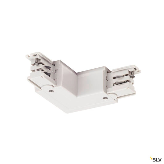 SLV S-TRACK L-connector, earth electrode inside, with feed-in option, PHASE, white 1001385
