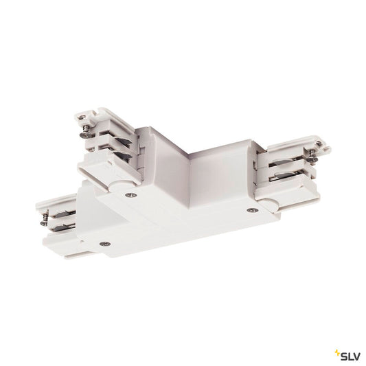 SLV S-TRACK T-connector, right, earth electrode inside, with feed-in option, PHASE, white 1001388