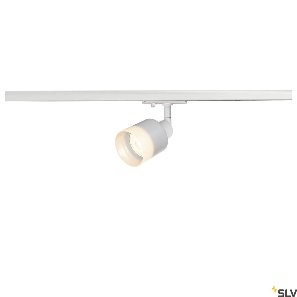 White Adjustable Track Spot, SLV PURI TRACK SPOT, QPAR51 glass, white 50W, for Single Circuit White Track Lighting, 1001869