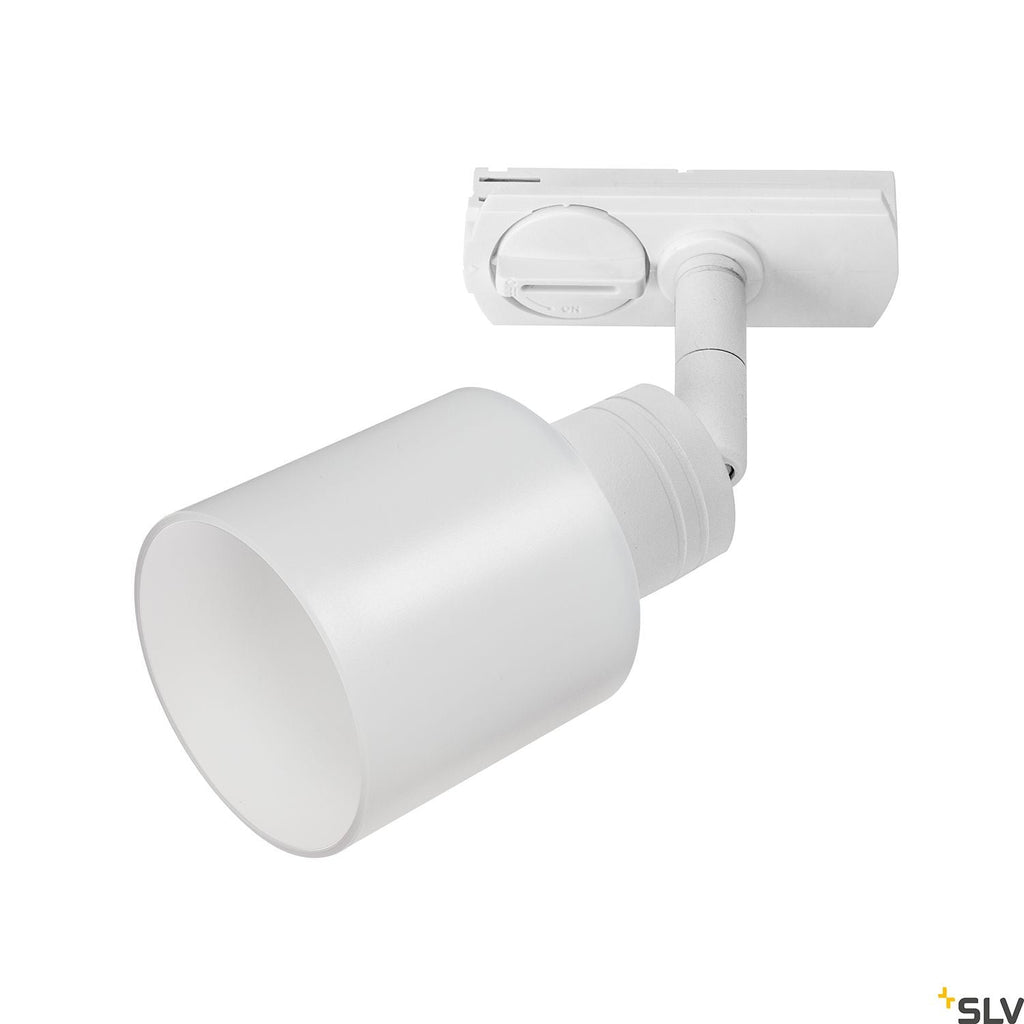 White Adjustable Track Spot, SLV PURI TRACK SPOT, QPAR51 glass, white 50W, for Single Circuit White Track Lighting, 1001869