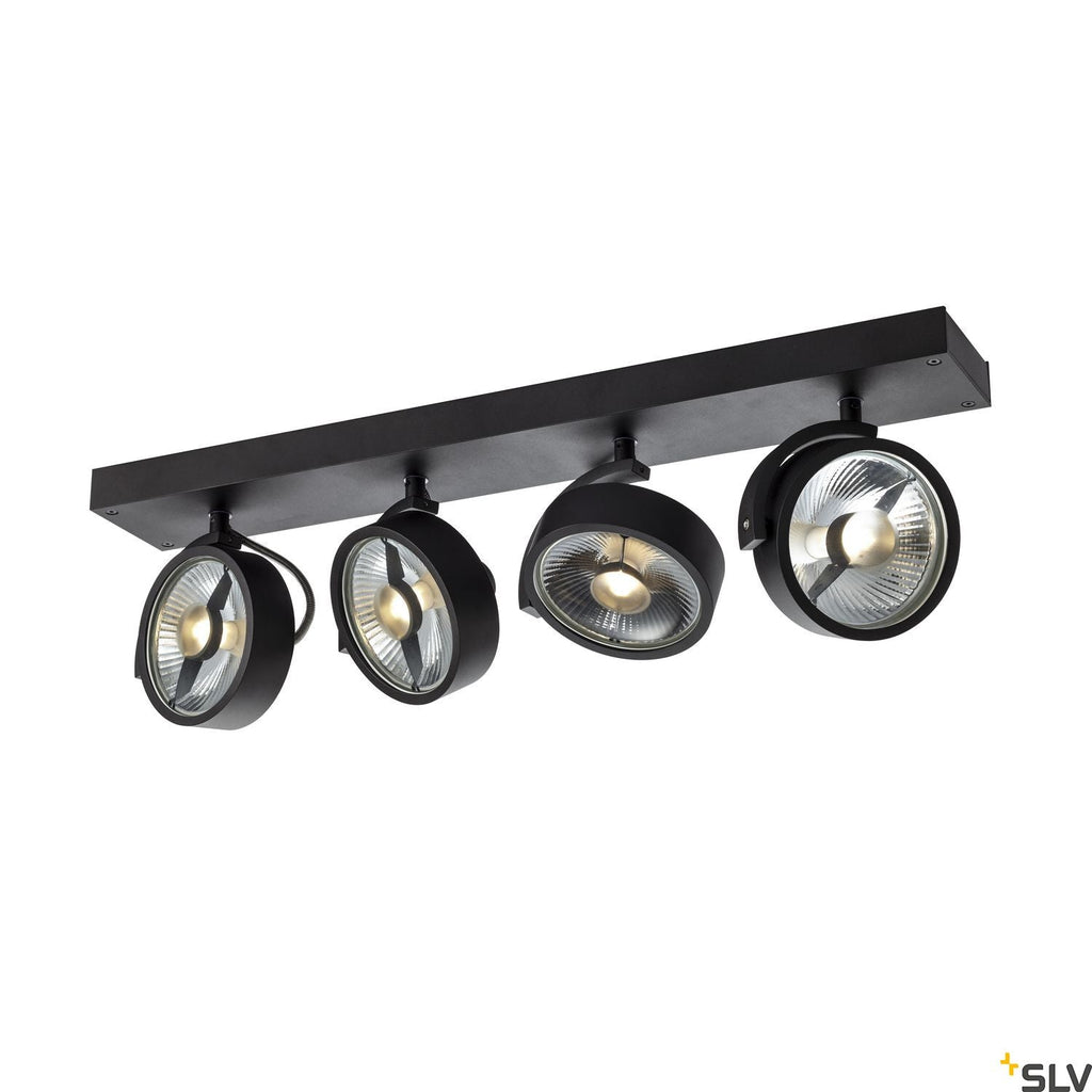SLV KALU CW, indoor surface-mounted wall and ceiling light, quad, QPAR111 black 4x75W 1002023
