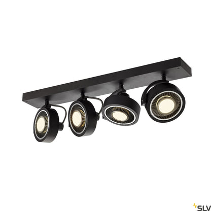 SLV KALU CW, indoor surface-mounted wall and ceiling light, quad, QPAR111 black 4x75W 1002023