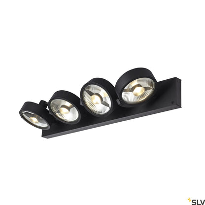 SLV KALU CW, indoor surface-mounted wall and ceiling light, quad, QPAR111 black 4x75W 1002023