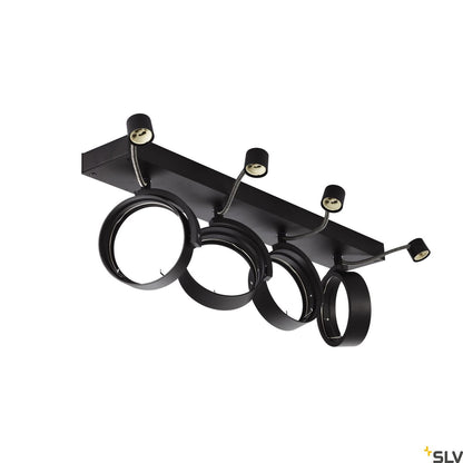 SLV KALU CW, indoor surface-mounted wall and ceiling light, quad, QPAR111 black 4x75W 1002023