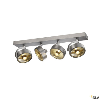 SLV KALU CW, indoor surface-mounted wall and ceiling light, quad, QPAR111 brushed aluminium 4x75W 1002025