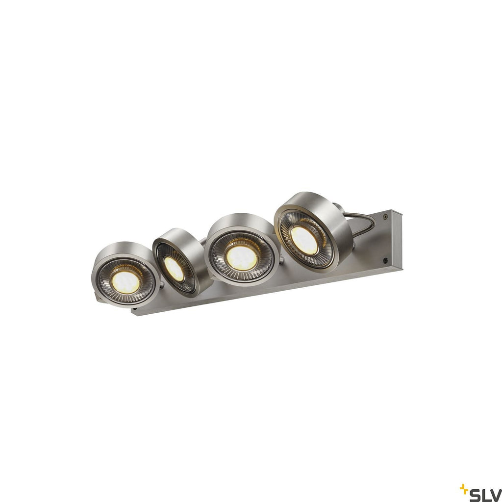 SLV KALU CW, indoor surface-mounted wall and ceiling light, quad, QPAR111 brushed aluminium 4x75W 1002025