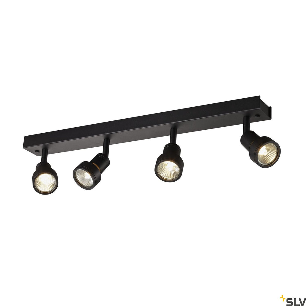 SLV PURI CW, Indoor surface-mounted wall and ceiling light, quad, QPAR51, black, 4x50W 1002029