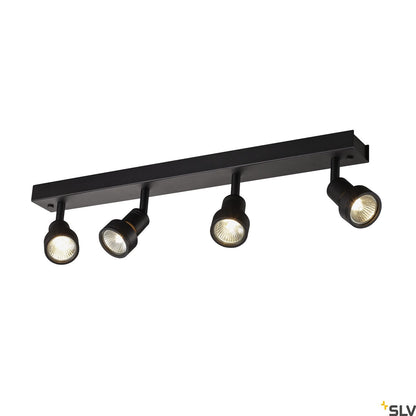 SLV PURI CW, Indoor surface-mounted wall and ceiling light, quad, QPAR51, black, 4x50W 1002029