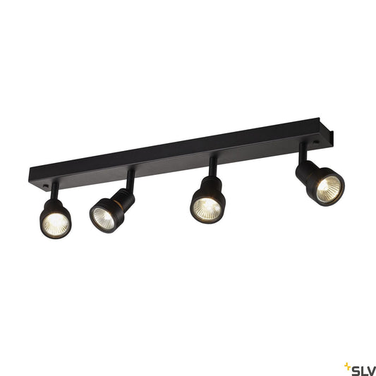SLV PURI CW, Indoor surface-mounted wall and ceiling light, quad, QPAR51, black, 4x50W 1002029