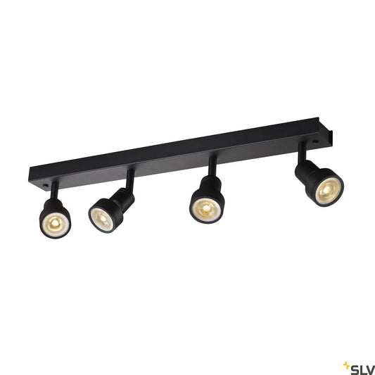 SLV PURI CW, Indoor surface-mounted wall and ceiling light, quad, QPAR51, black, 4x50W 1002029