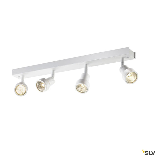 SLV PURI CW, Indoor surface-mounted wall and ceiling light, quad, QPAR51, white, 4x50W 1002030