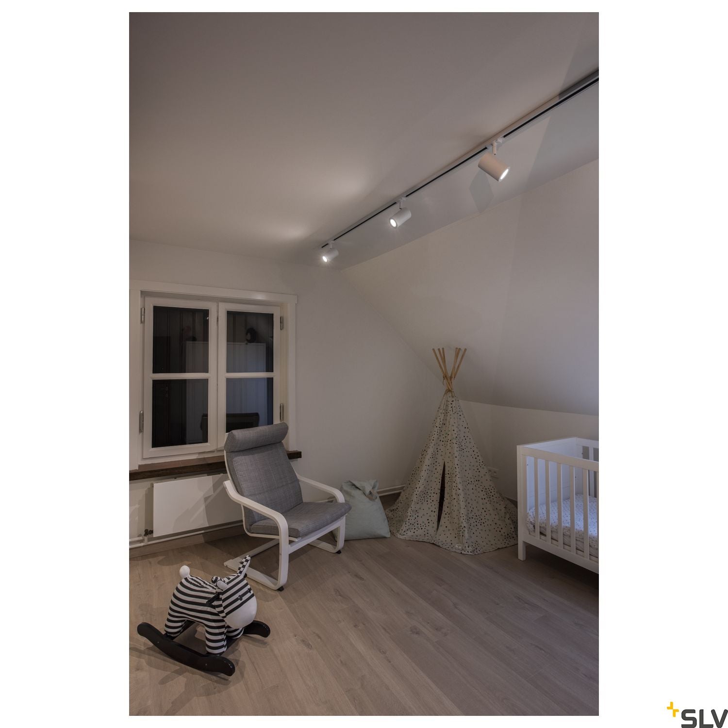 White GU10 Track Spot, SLV ENOLA_B, QPAR51, 50W, for Single Circuit White Track Lighting, 1002111