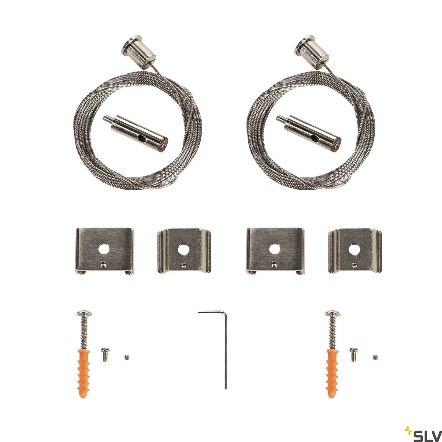 SLV Steel wire suspension for EUTRAC® S-TRACK and 1 phase tracks 5m set of two 1002845