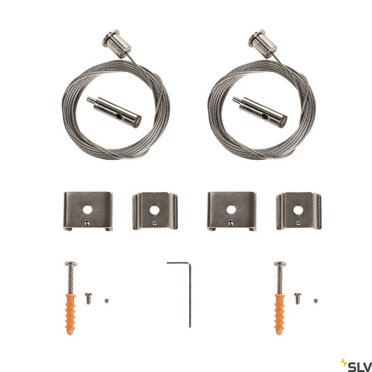 SLV Steel wire suspension for EUTRAC® S-TRACK and 1 phase tracks 5m set of two 1002845