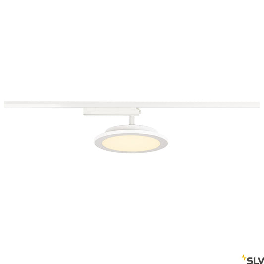 White Panel Track Light, SLV PANEL TRACK round 200mm, for Single Circuit White Track Lighting , 18W 3000K, 1004936