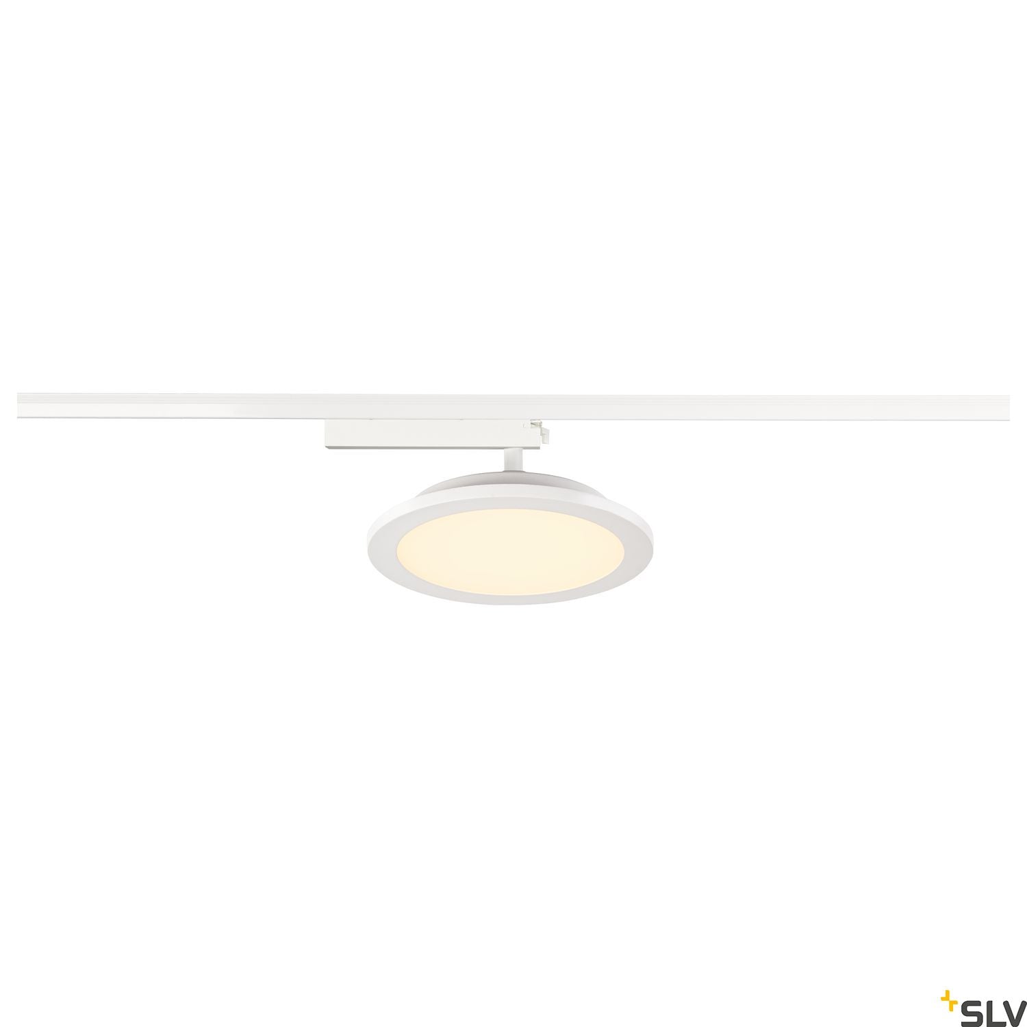 White Panel Track Light, SLV PANEL TRACK round 200mm, for Single Circuit White Track Lighting , 18W 3000K, 1004936