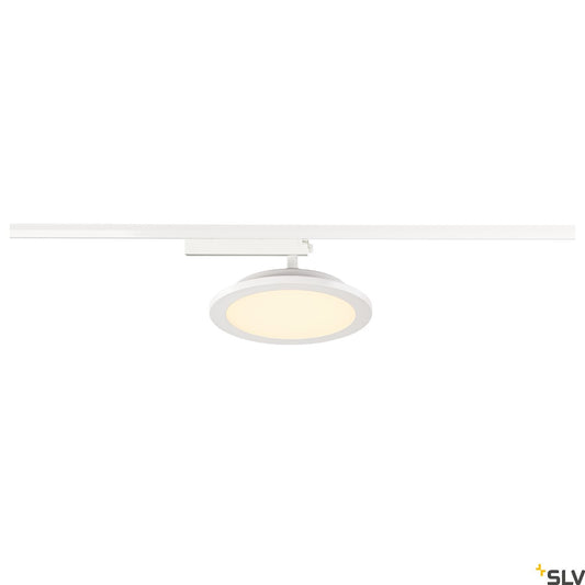 White Panel Track Light, SLV PANEL TRACK round 200mm, for Single Circuit White Track Lighting , 18W 3000K, 1004936