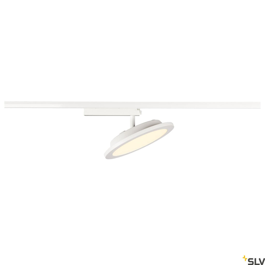 White Panel Track Light, SLV PANEL TRACK round 200mm, for Single Circuit White Track Lighting , 18W 3000K, 1004936