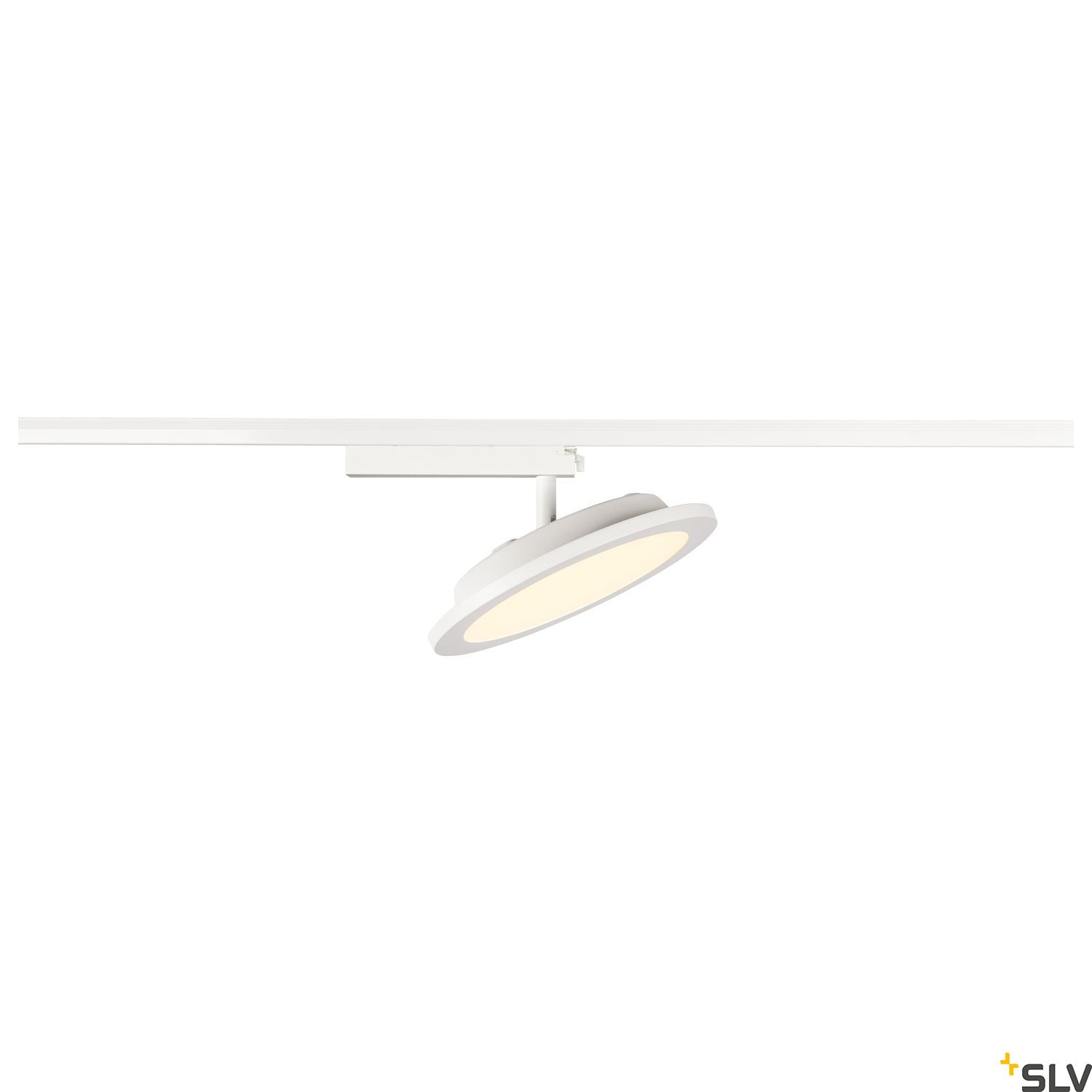 White Panel Track Light, SLV PANEL TRACK round 200mm, for Single Circuit White Track Lighting , 18W 3000K, 1004936