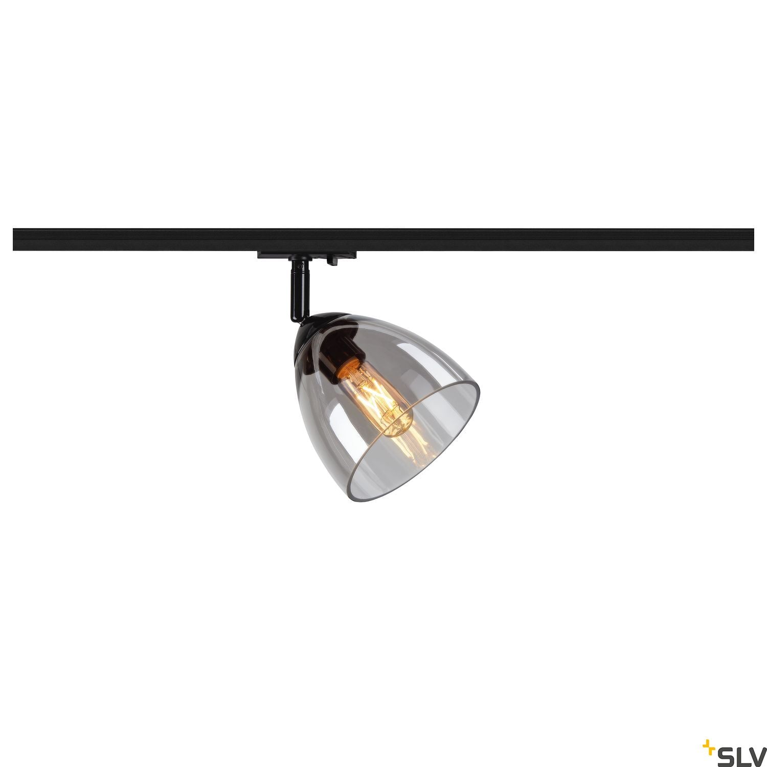 Black Track Light Fitting SLV PARA CONE GL GU10, black / transparent 1-phase spot 1006155