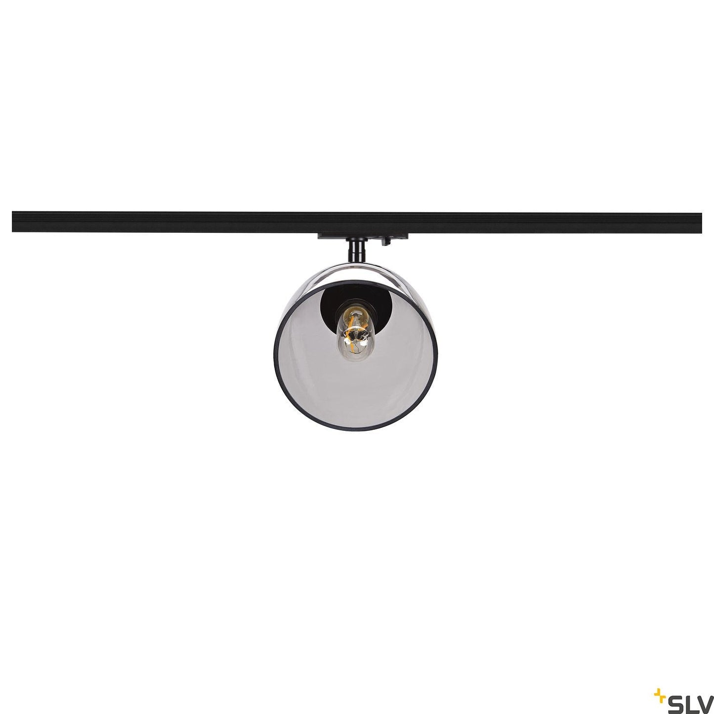 Black Track Light Fitting SLV PARA CONE GL GU10, black / transparent 1-phase spot 1006155