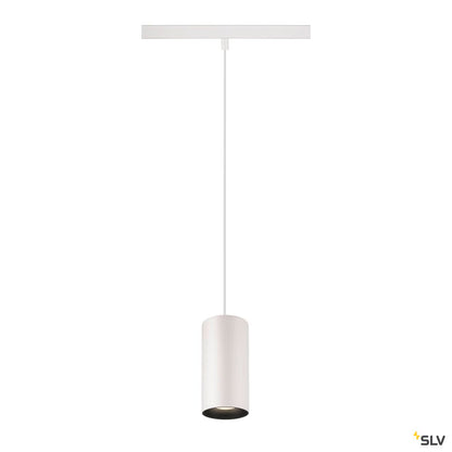SLV NUMINOS® S, 48V pendant light, pendant length 150 cm, 4000 K, 55°, DALI 2, matt white / matt black 1006864