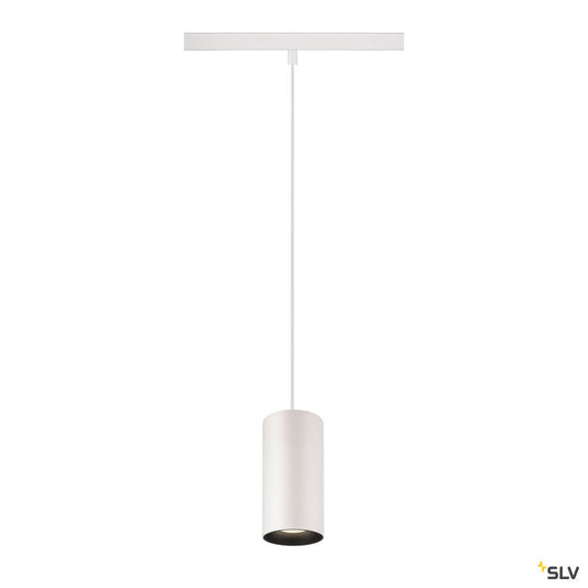 SLV NUMINOS® S, 48V pendant light, pendant length 150 cm, 4000 K, 55°, DALI 2, matt white / matt black 1006864
