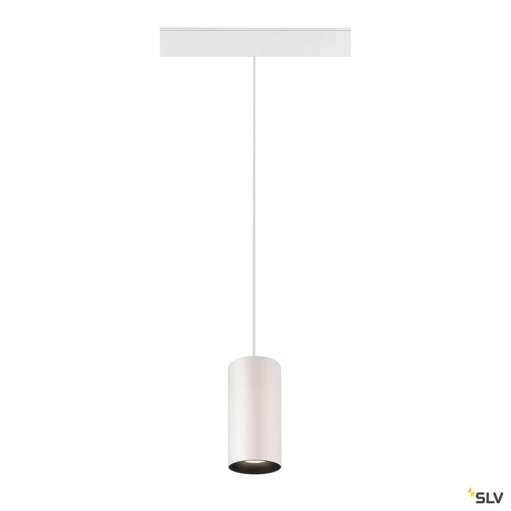 SLV NUMINOS® S, 48V pendant light, pendant length 150 cm, 4000 K, 55°, DALI 2, matt white / matt black 1006864