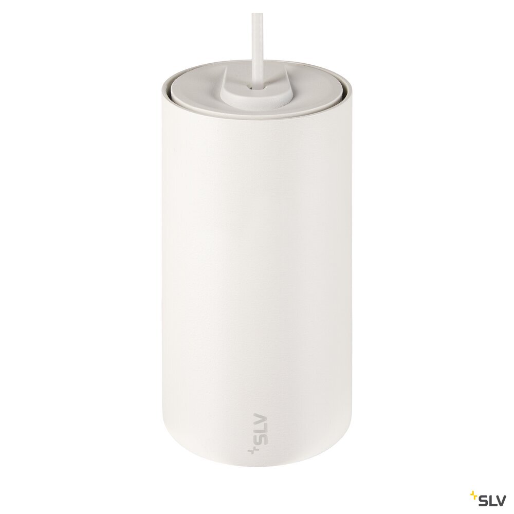 SLV NUMINOS® S, 48V pendant light, pendant length 150 cm, 4000 K, 55°, DALI 2, matt white / glossy chrome 1006866