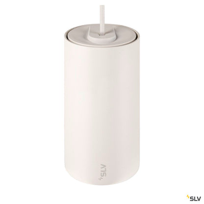 SLV NUMINOS® S, 48V pendant light, pendant length 150 cm, 4000 K, 55°, DALI 2, matt white / glossy chrome 1006866