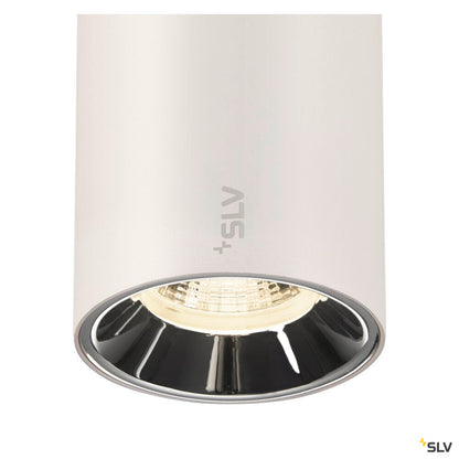 SLV NUMINOS® S, 48V pendant light, pendant length 150 cm, 4000 K, 55°, DALI 2, matt white / glossy chrome 1006866