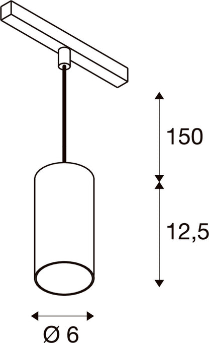 SLV NUMINOS® S, 48V pendant light, pendant length 150 cm, 4000 K, 55°, DALI 2, matt white / glossy chrome 1006866