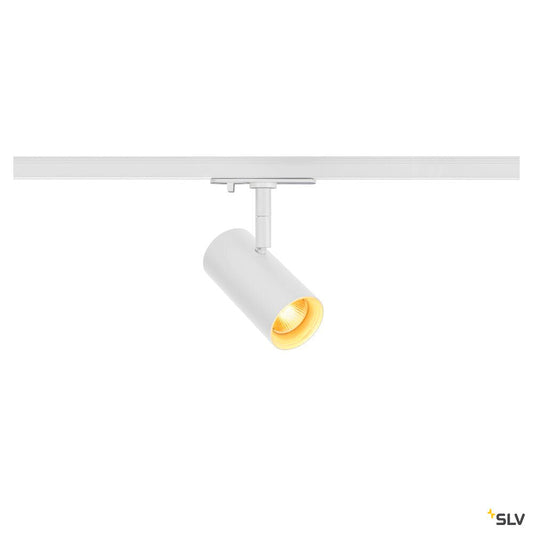 White SLV NOBLO Track Spot,  3000K, 6W, trailing-edge dimmable, 32°, for Single Circuit Track Lighting, 1007642