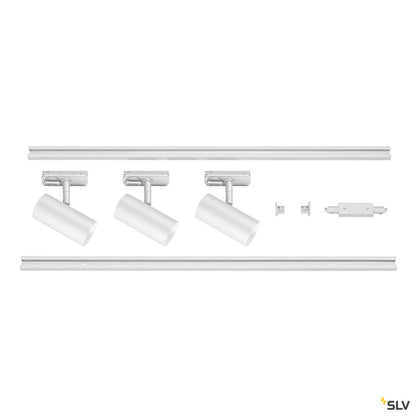 White LED Cylindrical Track SPOT, SLV NOBLO®, 2700K, 19W, trailing-edge phase, 32°,  for Single Circuit White Track Lighting, 1007674