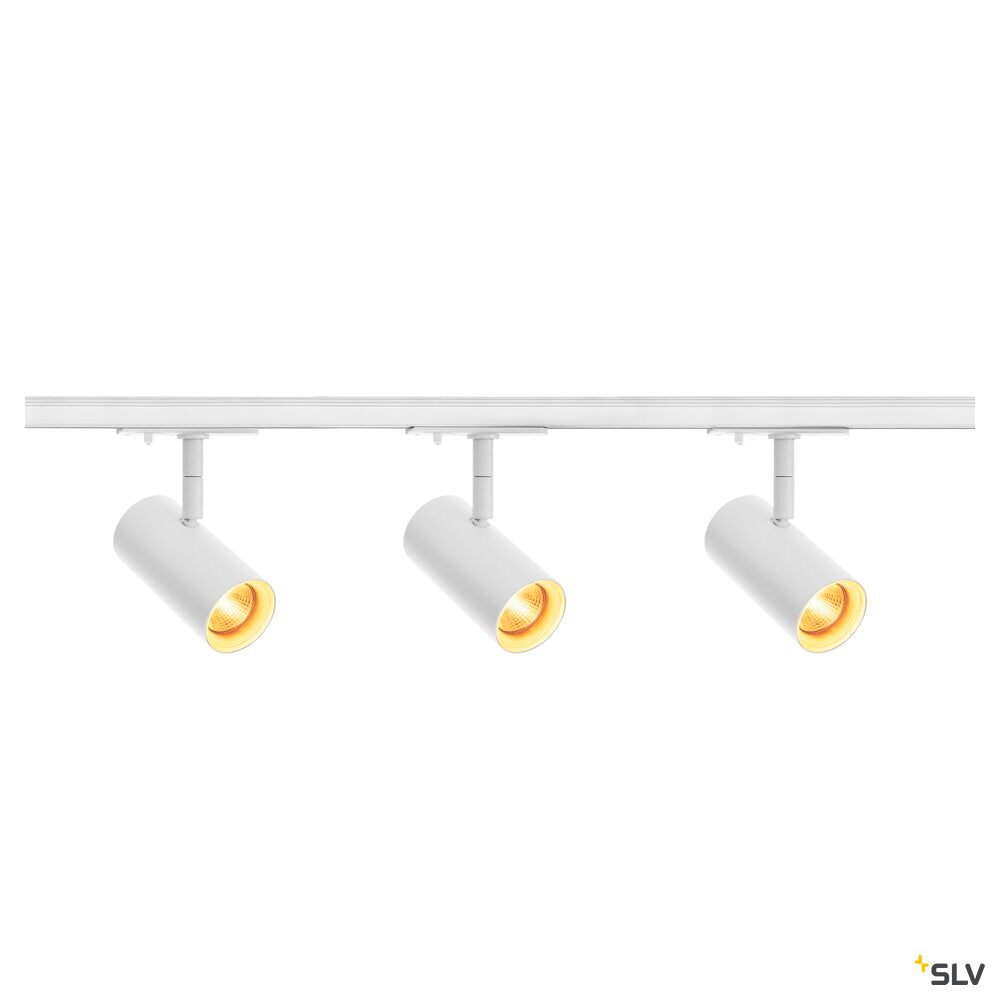 White LED Cylindrical Track SPOT, SLV NOBLO®, 2700K, 19W, trailing-edge phase, 32°,  for Single Circuit White Track Lighting, 1007674