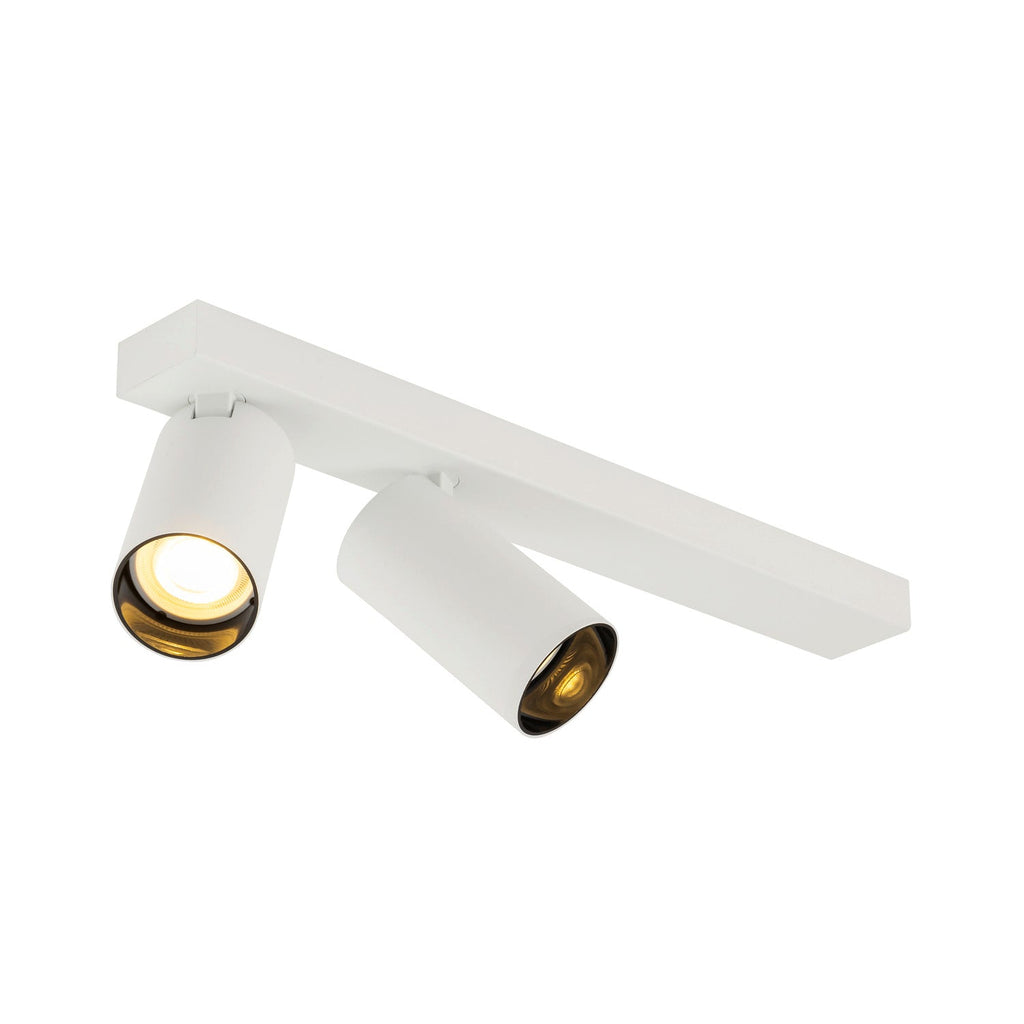 SLV KAMI, ceiling-mounted light, double, long, 2x max. 10 W, GU10, white/black 1007730